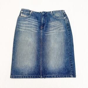 Diesel Lawine Vintage Pencil Straight Denim Jean Skirt Y2K Size 27